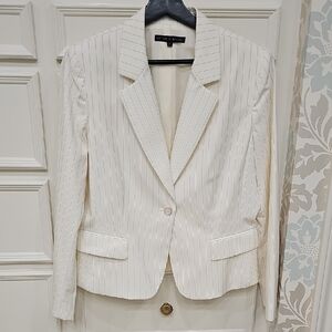 ANTONIO MELANI Cream Pinstripe Blazer